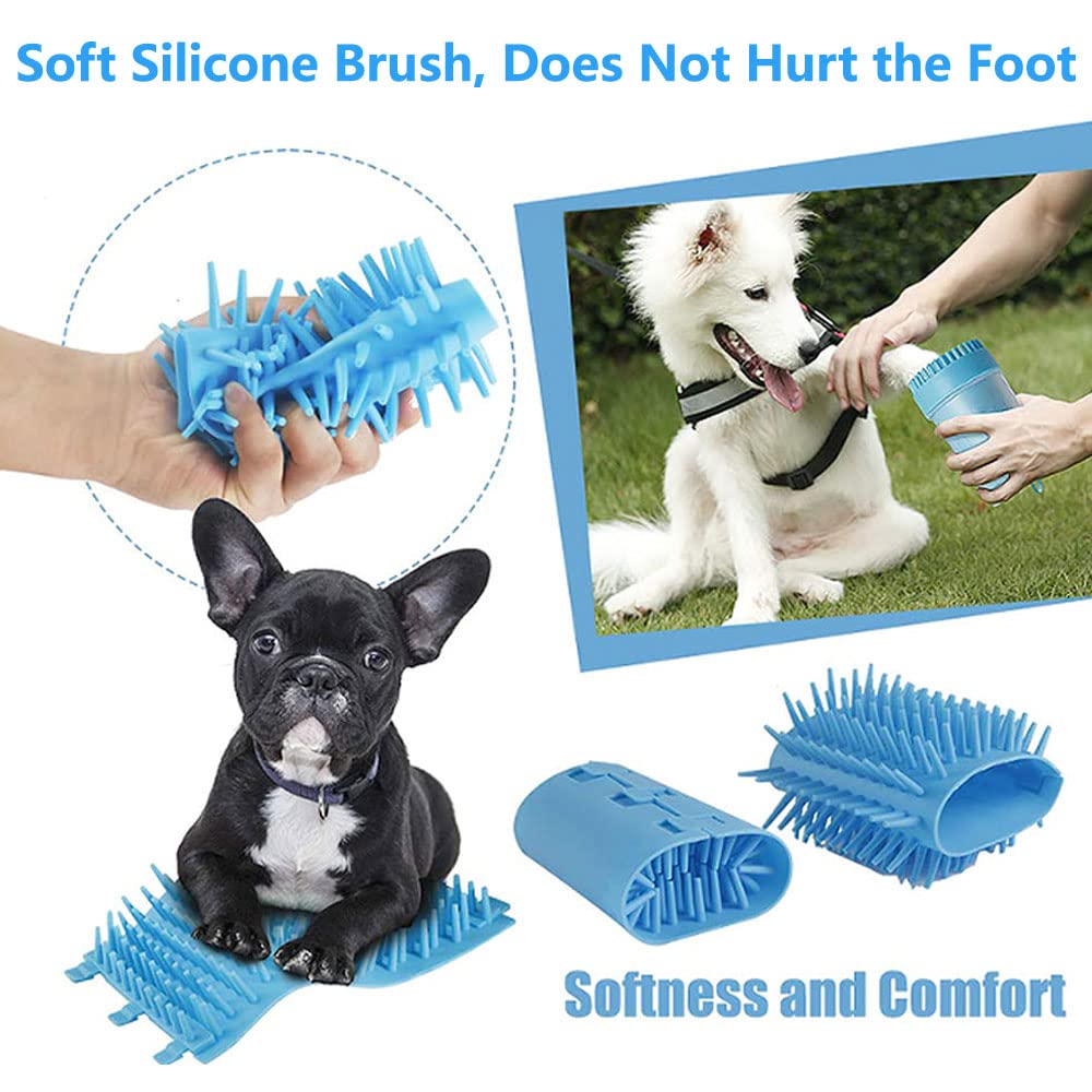 Dog Paw Cleaner Dog Paw Washer Cup with Lanyard, 2 In 1 Portable Silicone Pet Cleaning Brush Feet Cleaner for Small Dogs, Cat Paw Cleaner Dogs Grooming Dog Foot Cleaner (Green) - view 2