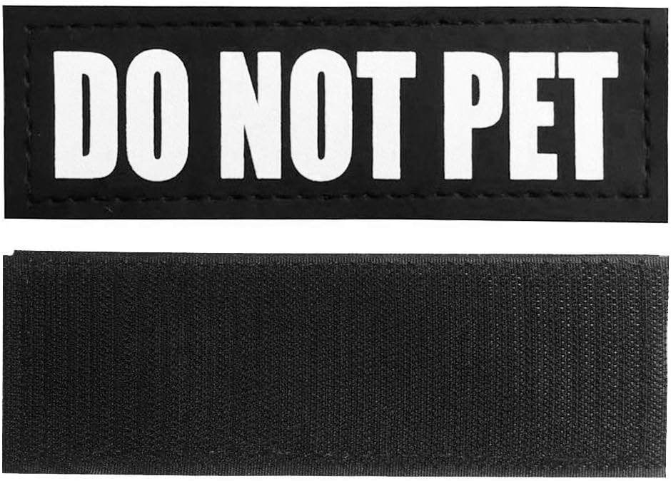Do not pet dog patches, reflective removable dog tags for service vest dog harness - view 2