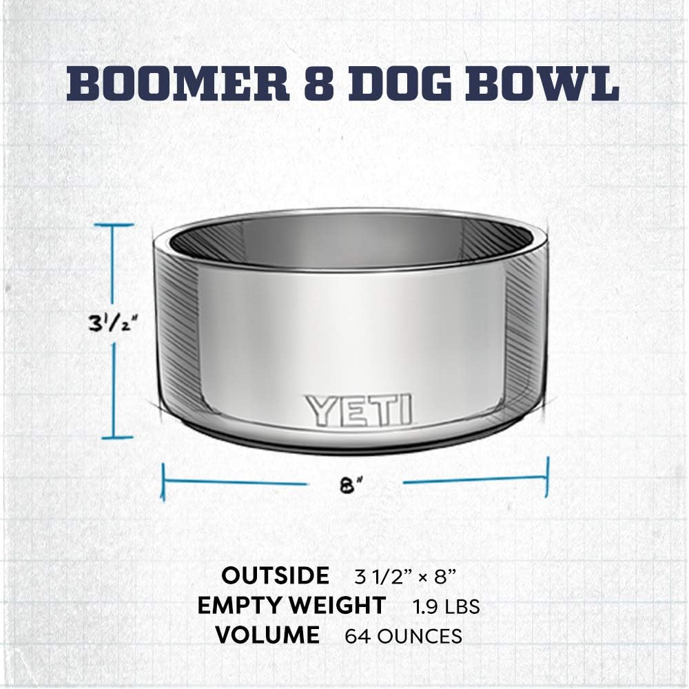 Boomer 8, Stainless Steel, Non-Slip Dog Bowl, Holds 64 Ounces - view 5