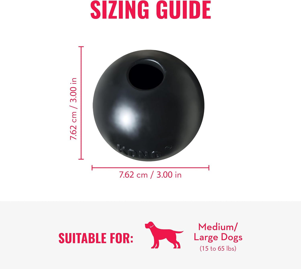 Extreme Ball with Hole, Rubber Fetch Toy, Black, for Large/Medium Dogs | Made from Most Durable Extreme Rubber, a Fetch Ball with a Hole for Training & Interactive Play - view 2