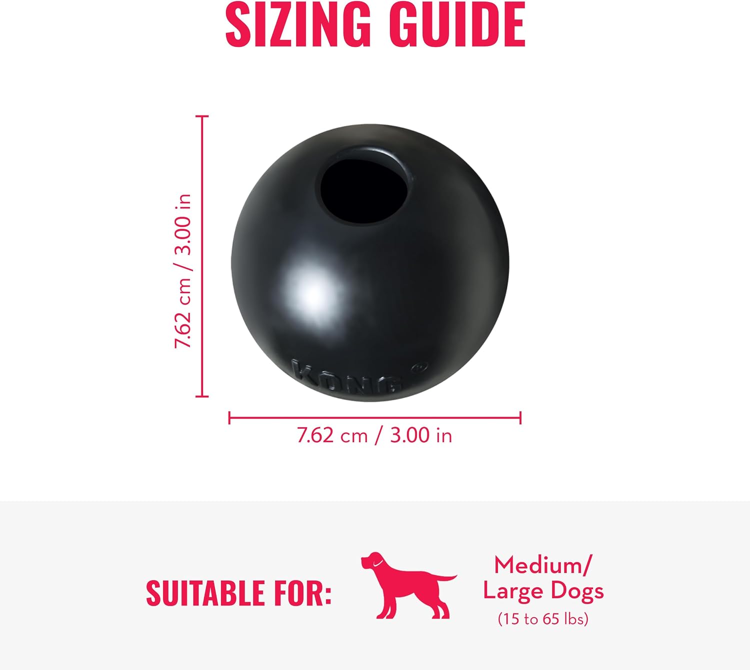 Extreme Ball with Hole, Rubber Fetch Toy, Black, for Large/Medium Dogs | Made from Most Durable Extreme Rubber, a Fetch Ball with a Hole for Training & Interactive Play - view 2