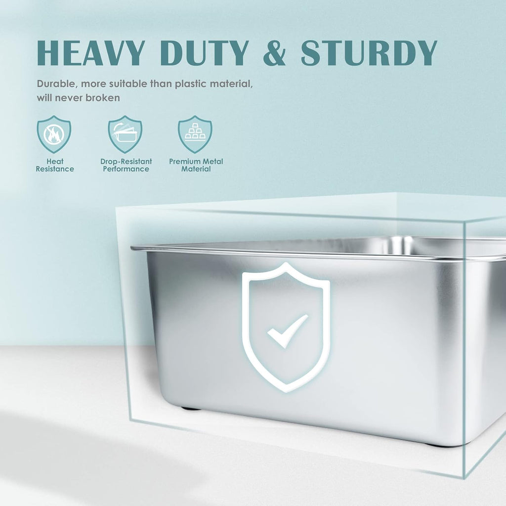 Stainless steel cat litter box, large metal litter box 23.5" lx15.5 wx6 h | never absorbs odors, stain free, rustproof, non stick smooth surface, anti-slip rubber bottom - view 7