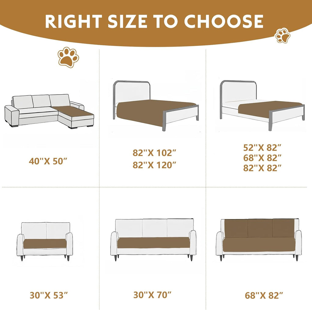Waterproof Dog Blanket, Couch Cover for Dogs Washable, Reversible Dog Bed Cover.(Dark＆Light Grey, 82 X 102 Inch - 1 Pack) - view 6