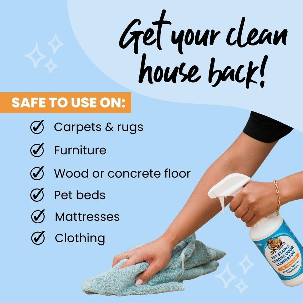 Extra Strength Cat or Dog Pee Stain & Permanent Odor Remover + Smell Eliminator -Removes Stains from Pets & Kids Including Urine or Blood- Lifts Old Carpet Stains- 32oz Spray - view 6