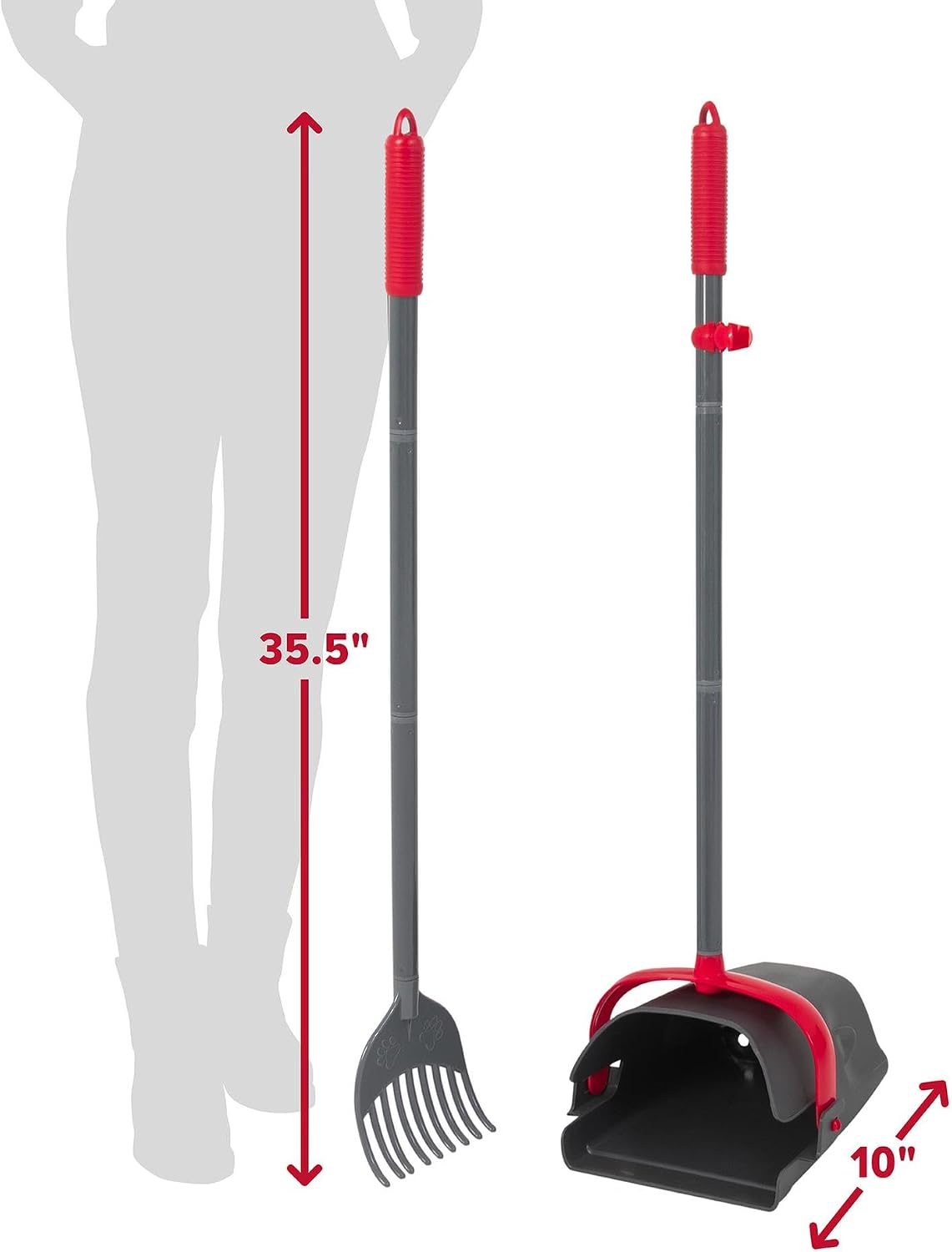 Pooper scooper for extra large dogs heavy duty, outside yard dog poop scoop pet waste clean up with bag attachment - 2 waste bags included | includes 2 waste bags plus an attachment to hold them, keeps hands clean while picking up after pets - view 6