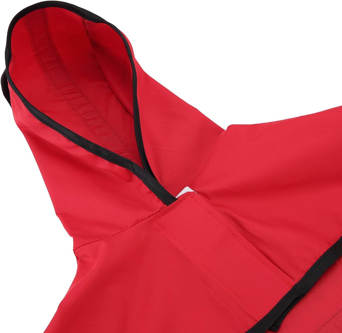 Dog raincoat jacket reflective adjustable hooded pet poncho rain coat with leash hole for small to X-Large dogs red - L - view 4
