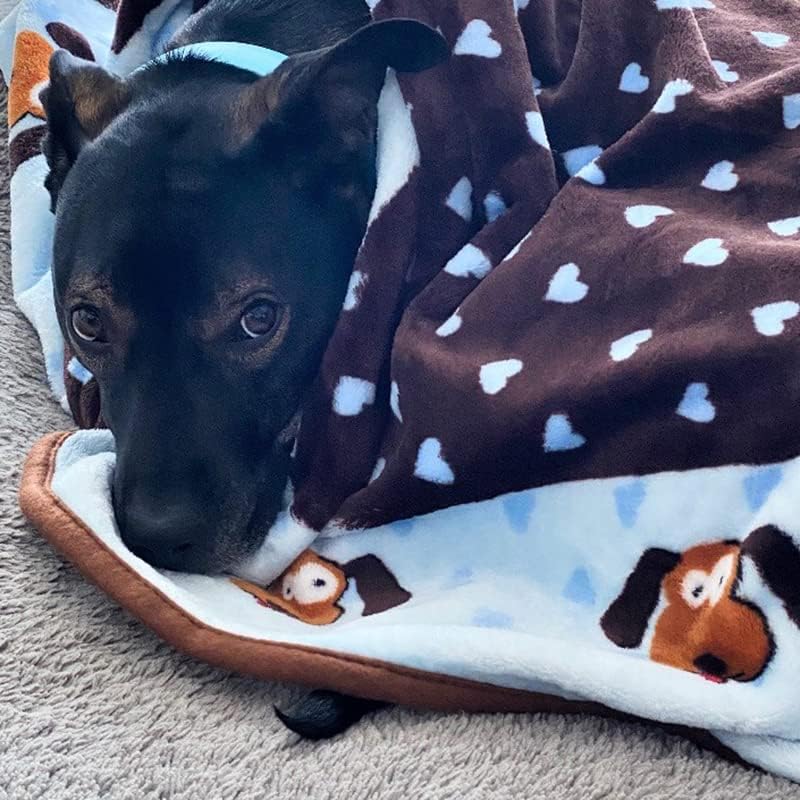 Blanket for pets - cozy dog blanket for small dogs - machine washable dog blanket in blue - view 7