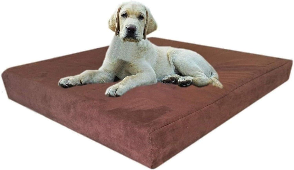 Orthopedic gel memory foam pet dog bed, waterproof liner with external microsuede cover and bonus antislip cover (microsuede gray, 41"x27"x4" inches) - view 4