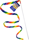 Products Rainbow Cat Wand Charmer, Safe Teaser Wand for Indoor Cats & Kittens, Flexible Exercise Toy Made of Multicolor Fabric Ribbon, For Medium Breeds