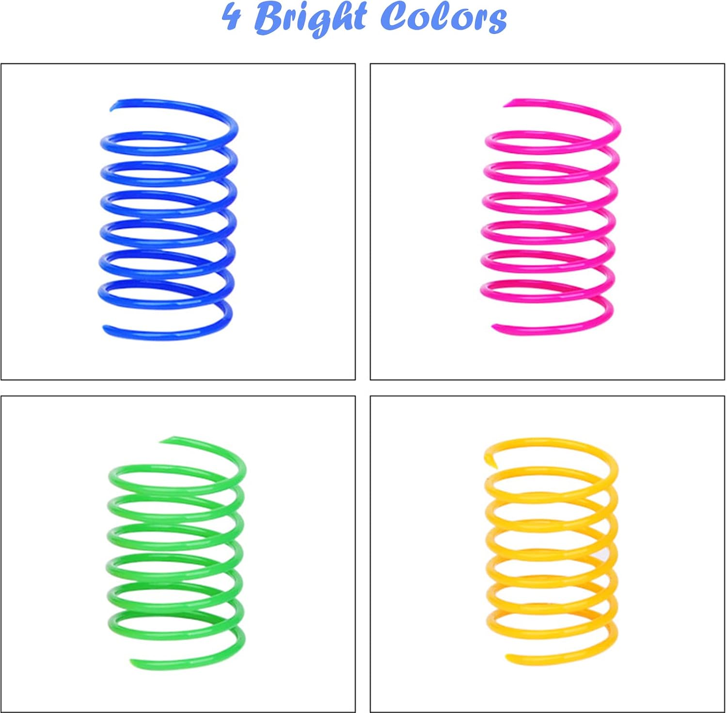 Cat Spring Toys 60 Pack, Colorful Springs Cat Toys Interactive Cat Toy Plastic Coil Spiral Springs Creative Cat Toy to Kill Time and Keep Fit Heavy Plastic Spring for Indoor Cats Kitten Toys - view 2