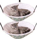 2-Pack Cat Hammock Lounge Cat Hanging Bed for Cage Kennel Chair with Metal Frame, Adjustable Straps (Cyan)