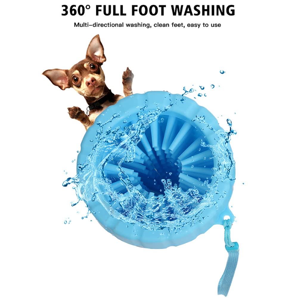 Dog Paw Cleaner Dog Paw Washer Cup with Lanyard, 2 In 1 Portable Silicone Pet Cleaning Brush Feet Cleaner for Small Dogs, Cat Paw Cleaner Dogs Grooming Dog Foot Cleaner (Green) - view 5