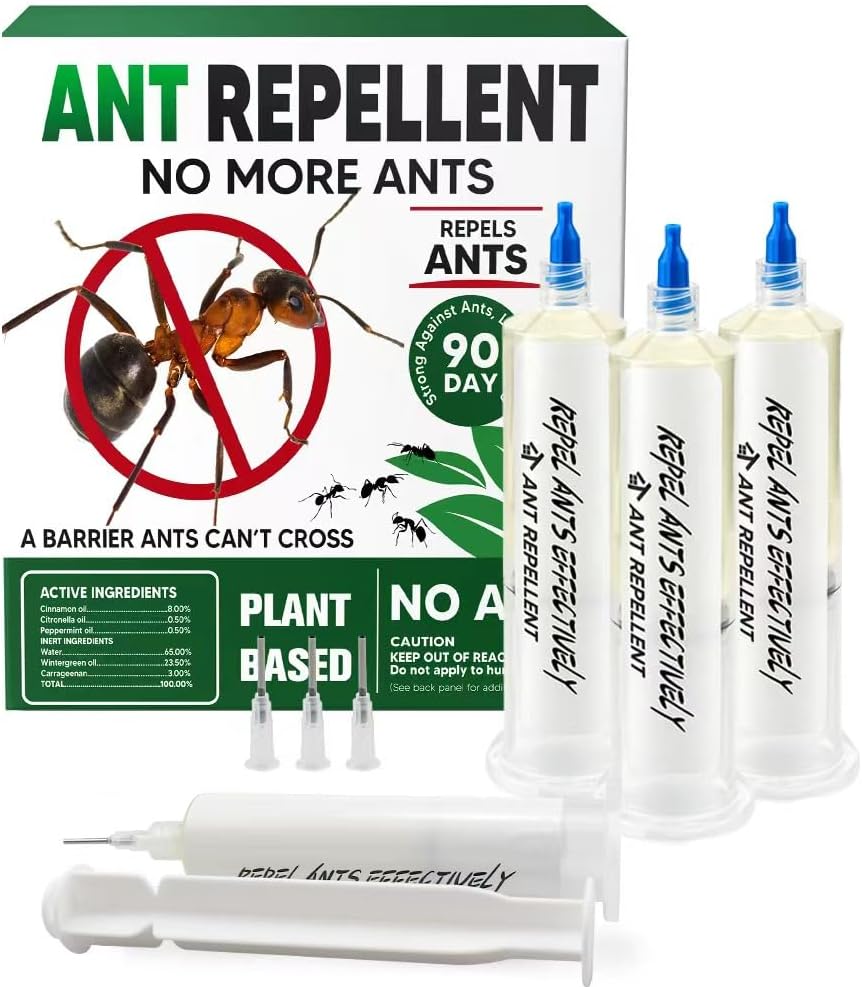 Ant Repellent Indoor Pet Safe, Ant Repellent Outdoor, Get Rid of Ant, Keeps Ants Away, Ant Deterrent for Home, Protects up to 120 sq ft, Natural Ingredients, People/Pet/Plant Friendly- 4P