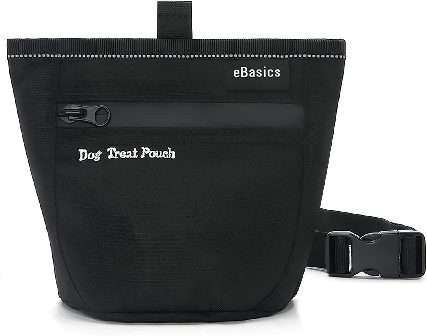 Dog treat pouch for training, magnetic closure, waist clip belt, hands free | dog treat bag for pet obedience training, running and walking, one hand access, open top, 3 cups
