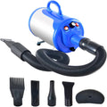 Pet hair force dryer dog grooming blower with heater (blue)
