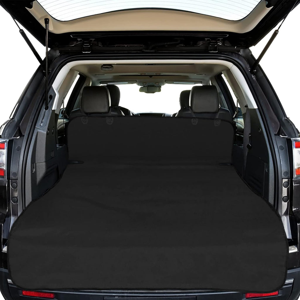 SUV Cargo Liner for Dogs - 55 x 90 Inches Cargo Cover, Black | Water Resistant, Bumper Flap, Low-Profile Padded Car Trunk Dog Cover Prevents Scratches Pet Hair Mud Dirt for SUV Road Trips