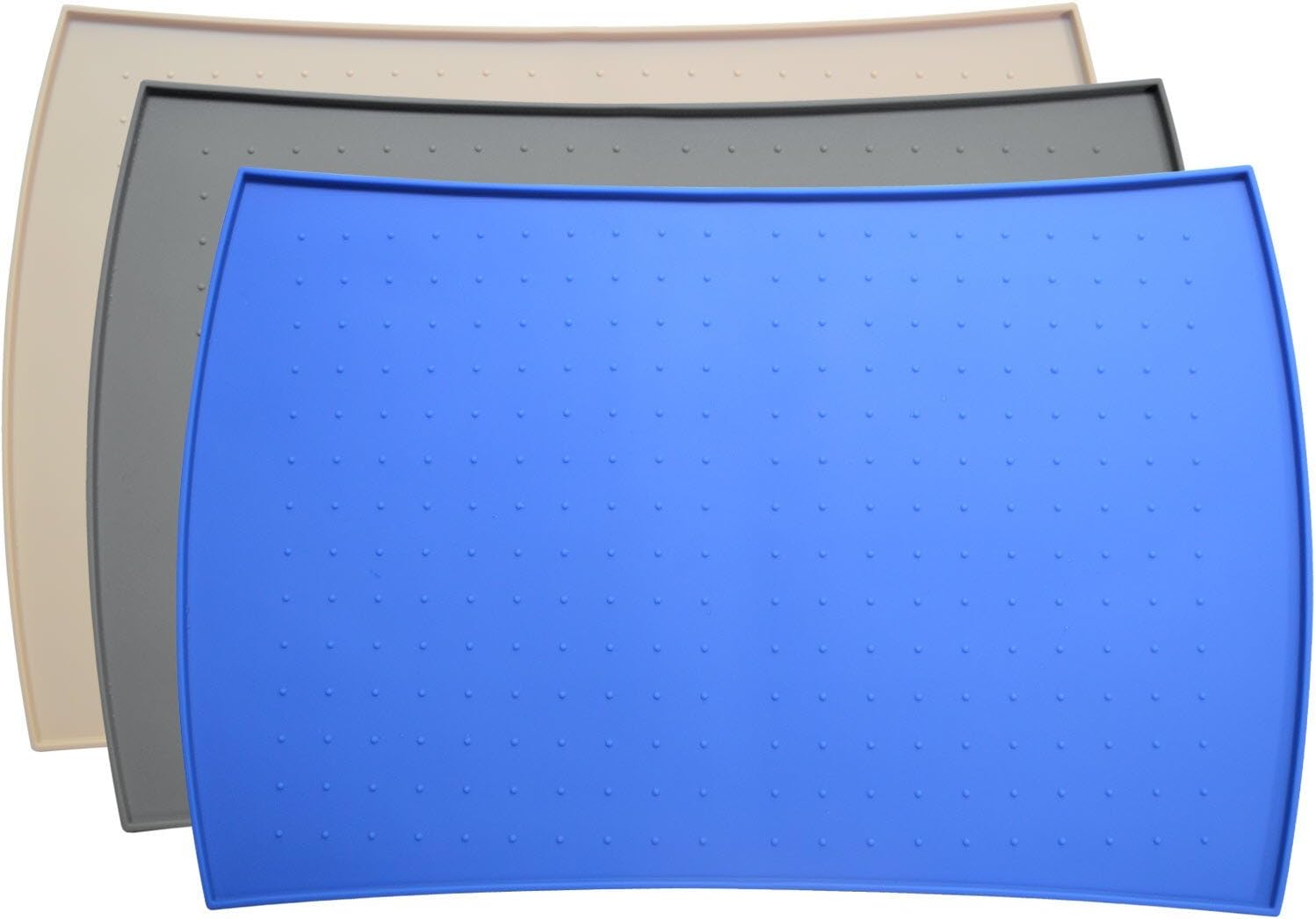 Small waterproof dog & cat food mat (18x12"). FDA grade silicone [superior hygiene, non-toxic, multiple sizes]