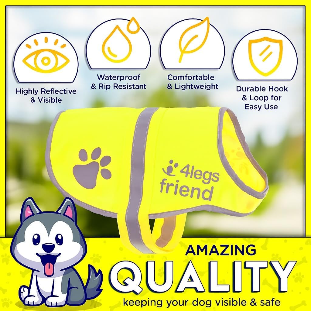 Safety reflective vest for dogs - high visibility for outdoor activity day and night, protect your pet from cars & hunting accidents - view 2