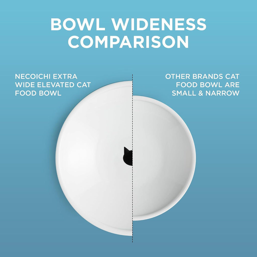 Ceramic extra-wide elevated cat food bowl - view 3