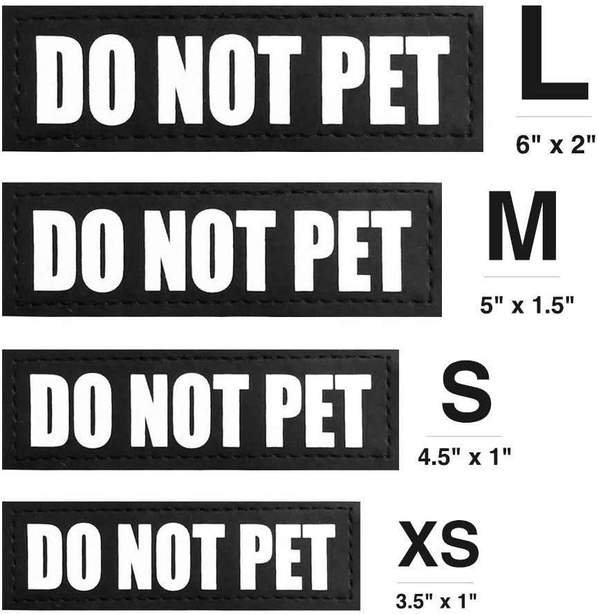 Do not pet dog patches, reflective removable dog tags for service vest dog harness - view 4