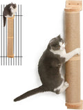 Cat Scratching Post, 35 x 4.5 Inch | Cats Walls Furniture, Rubber Wood Wall Mounted Kitten Scratcher Posts, Thicker Columns for Multi-functions