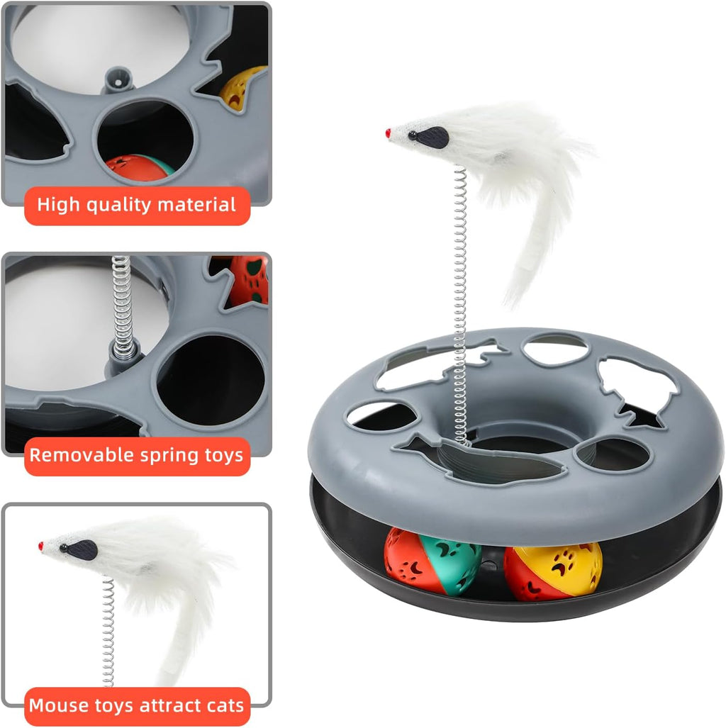 Pet Cat Tunnel Tube Cat Toys 2 Way Collapsible, Tunnels for Indoor Cats,S-Shaped Play Tube with Peephole and Hanging Ball,10.5" Maze Cats House for Puppies, Rabbits, Kitty, Kitten,Ferrets - view 5
