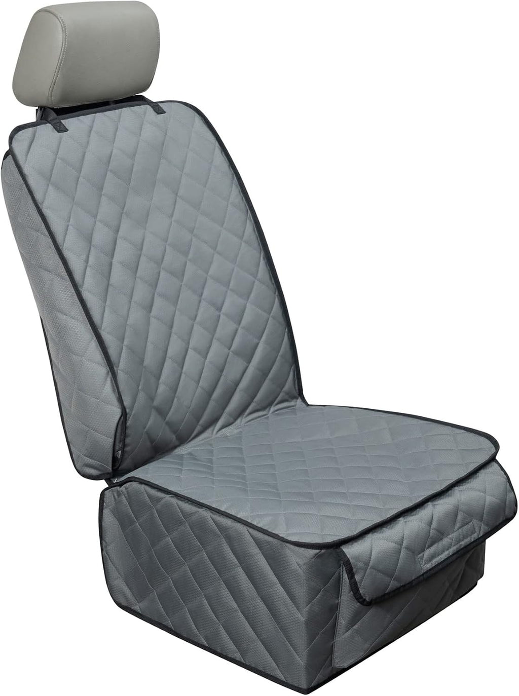 Waterproof front seat cover dog car seat covers nonslip and full protection with side flaps fits most cars, trucks, SUVs (grey, 1 pack)