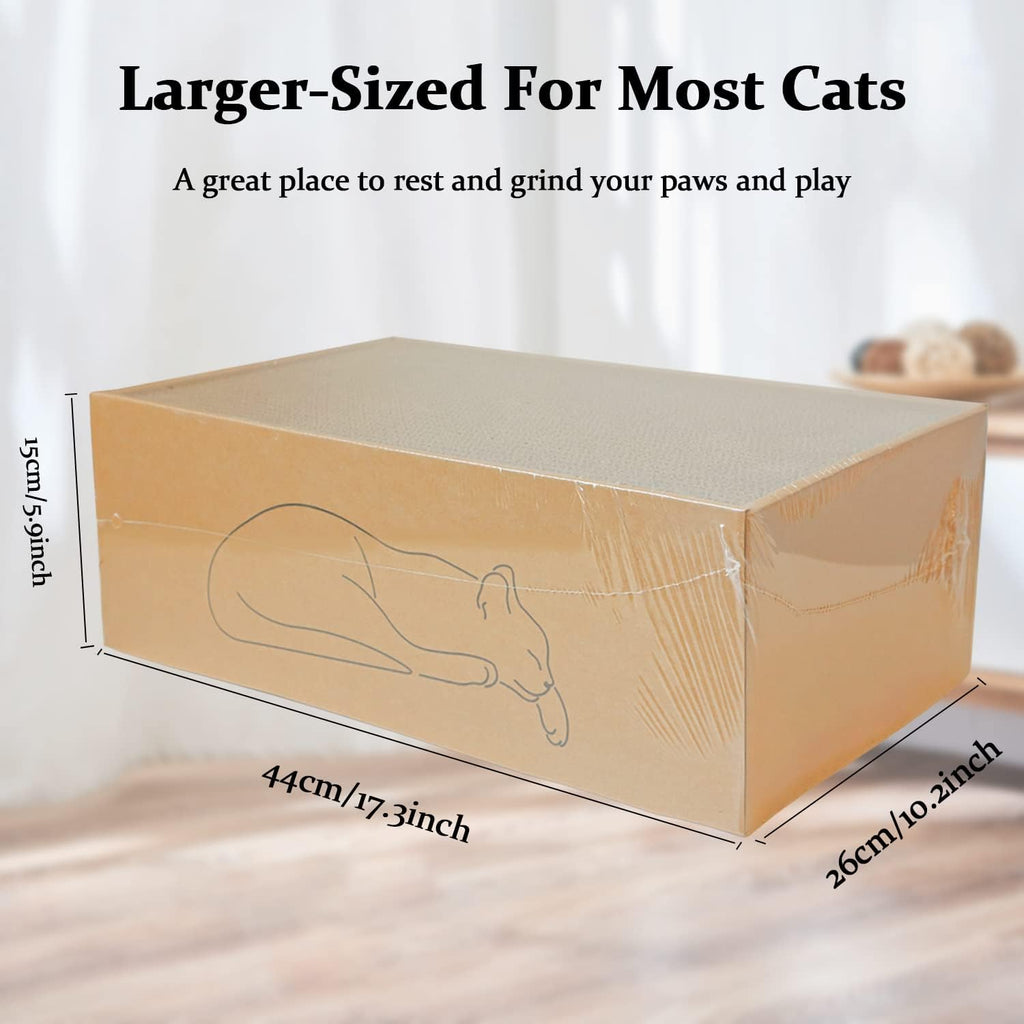 5 packs in 1 cat scratch pad with box for indoor cats, larger-sized durable recyclable and reversible cardboard cat scratching pad for rest and play - view 2