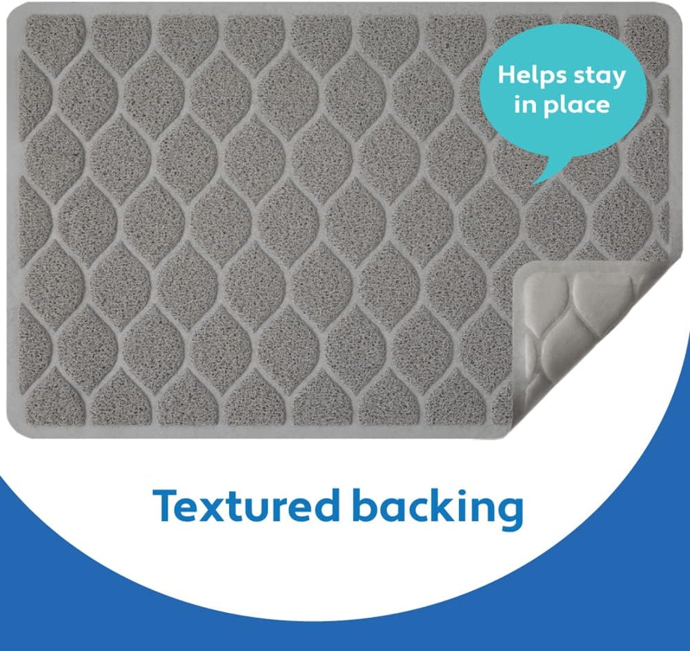 Waterproof BPA Free Cat Litter Box Trapping Mat, Easy Clean Floors, Textured Backing, Soft on Sensitive Kitty Paws, Cats Accessories, Less Waste, Stays in Place, 35x23, Slate Gray - view 7
