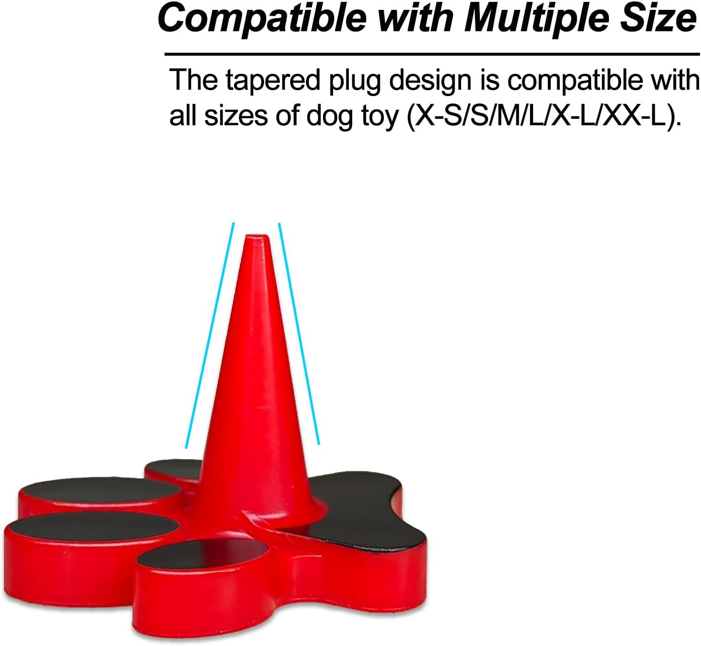 Dog Toy Holder Stopper for Classic Sizes XS to XXL, 4 PCS | Prevent Leakage, Hold Dog Chew Toy Steady, Makes Filling and Freezing Easier, Easy to Clean, Reusable - view 3