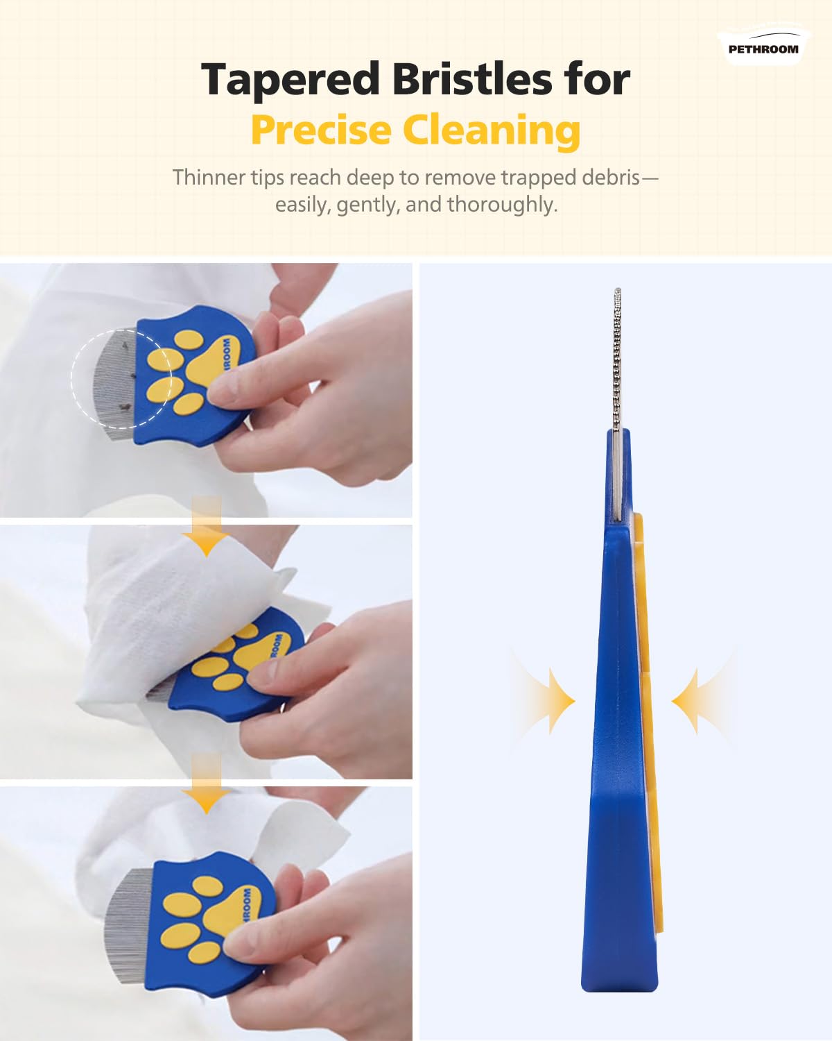 Professional Eye Comb for Pets, Stainless Steel Tear Stain Remover | Gentle Round-Head Grooming Tool for Cats & Dogs, Compact & Portable for Eye Gunk Removal - view 7