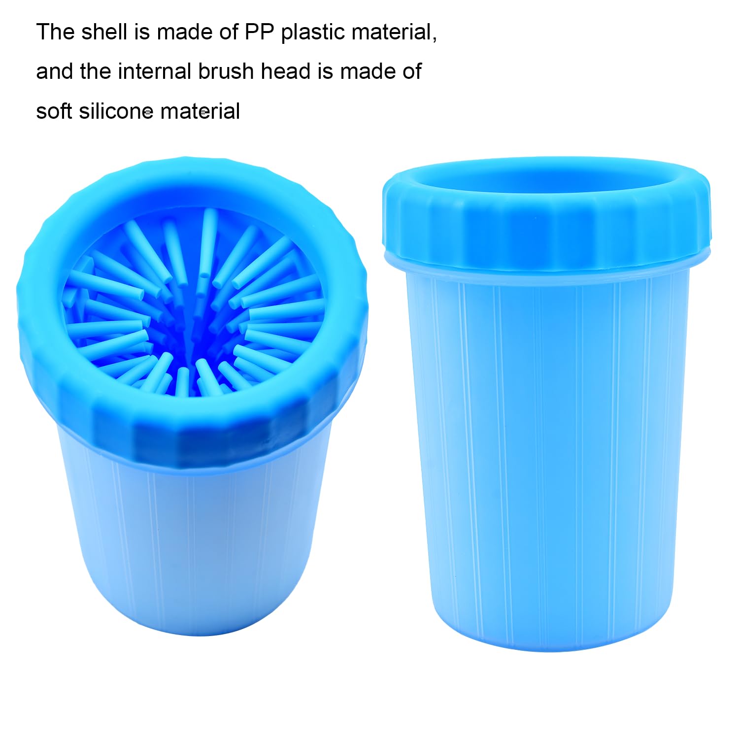 Portable Dog Paw Cleaner, Large Dog Foot Washer Cup, Compact Pet Foot Cleaning Tool, Fast Clean Pet Foot Cleaner for Medium Large Breed Dogs Cats (Blue) - view 3