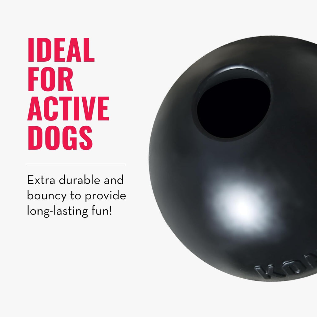Extreme Ball with Hole, Rubber Fetch Toy, Black, for Large/Medium Dogs | Made from Most Durable Extreme Rubber, a Fetch Ball with a Hole for Training & Interactive Play - view 3