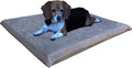 Orthopedic gel memory foam pet dog bed, waterproof liner with external microsuede cover and bonus antislip cover (microsuede gray, 41"x27"x4" inches)