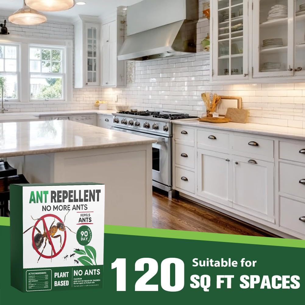 Ant Repellent Indoor Pet Safe, Ant Repellent Outdoor, Get Rid of Ant, Keeps Ants Away, Ant Deterrent for Home, Protects up to 120 sq ft, Natural Ingredients, People/Pet/Plant Friendly- 4P - view 5