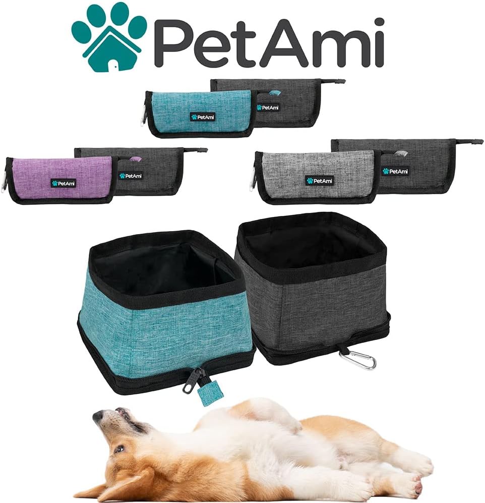 Collapsible Dog Bowls 2 Pack, Food and Water Bowls Travel Set, Portable Pet Dish No Spill, Foldable Lightweight BPA Free Leakproof Bowls, Camping Hiking Walking Outdoor Gear Accessories, Blue - view 7