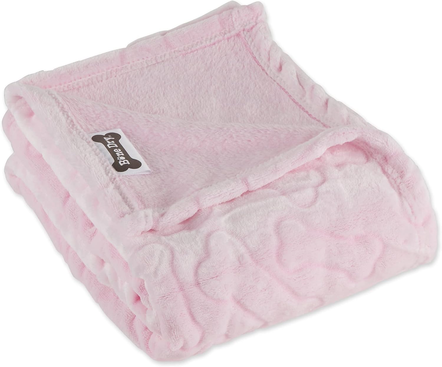 Embossed Bone Print Pet Blanket, Pink, 36x48" - view 3
