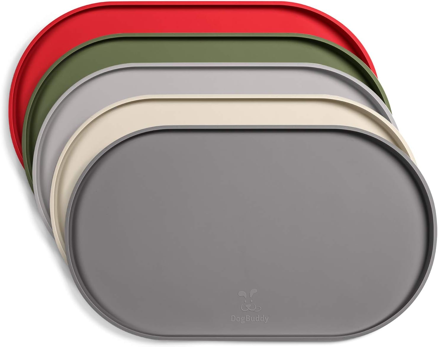 Dog Food Mat - Waterproof Dog Bowl Mat, Silicone Pet Mat for Food and Water Bowls, Nonslip Pet Feeding Mat with Edges, Dogs Food Mats for Floors, Puppy Supplies (Small, Gray)