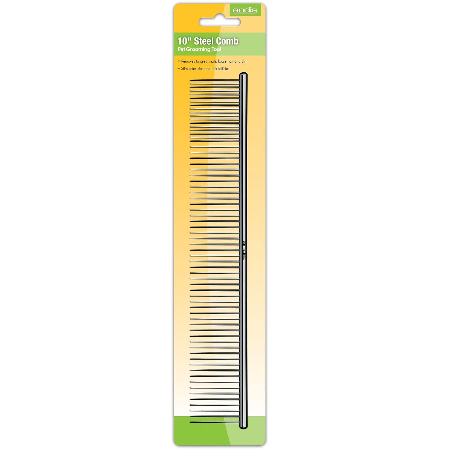 65725 Stainless-Steel Comb for Knots, Mats & Loose Hair Removal - Effective Dematting Tool Comfortable, Lightweight, Portable & Safe for Dogs, Cats & Pets – Silver, 10-Inch - view 3