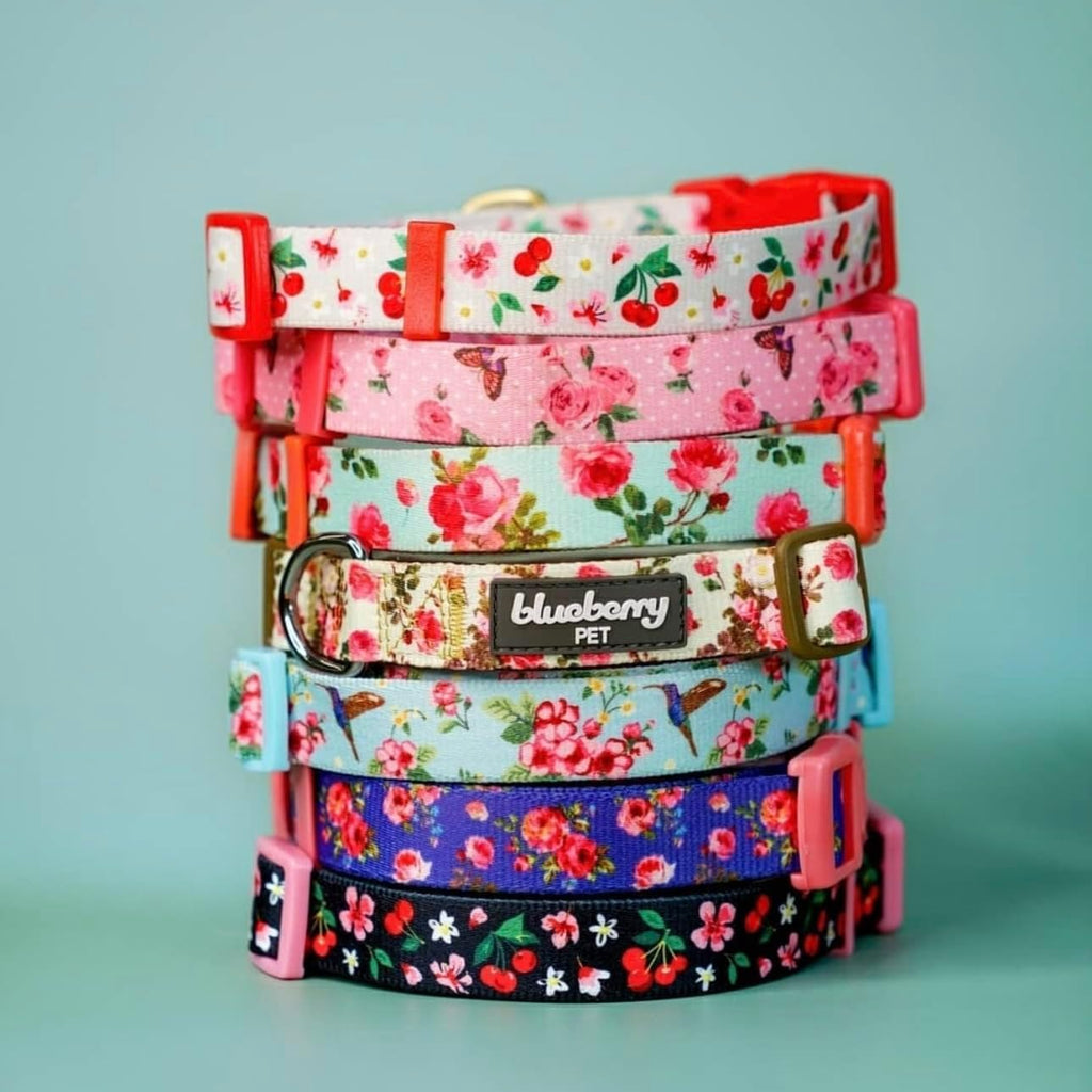 Essentials Spring Scent Inspired Garden Floral Adjustable Dog Collar in Baby Pink, Large, Neck 18"-26" - view 6