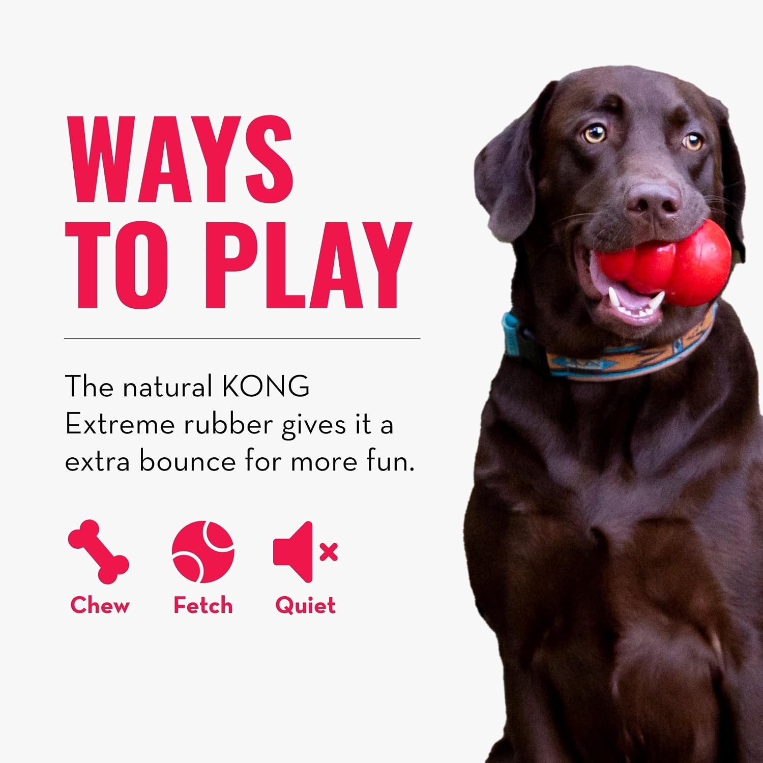 Extreme Ball with Hole, Rubber Fetch Toy, Black, for Large/Medium Dogs | Made from Most Durable Extreme Rubber, a Fetch Ball with a Hole for Training & Interactive Play - view 6