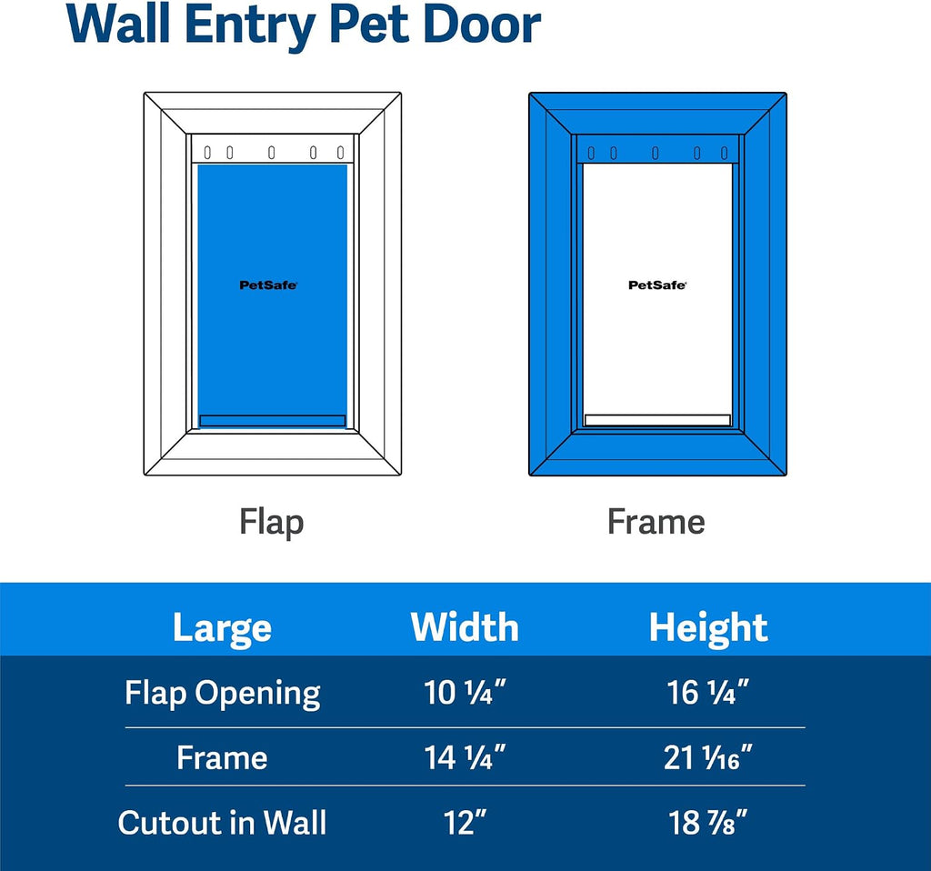 Wall Entry Pet Door, Telescoping, Dogs up to 100 lb, Large | Insulates Better Than Metal, Interior & Exterior Install, Weatherproof Double-Flap, DIY Telescoping Tunnel 4.75-7.25 in Walls - view 7