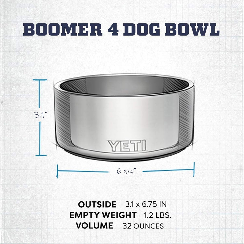 Boomer 4, Stainless Steel, Non-Slip Dog Bowl, Holds 32 Ounces - view 4