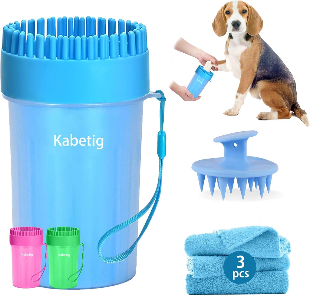 Dog Paw Cleaner Cup with Detachable Top Brush for Small-Medium Dogs | Quick-clean muddy paws with soft bristles, one-step top brush grabs loose fur, lazy-friendly design, fits paws 1.5-2.5“ wide