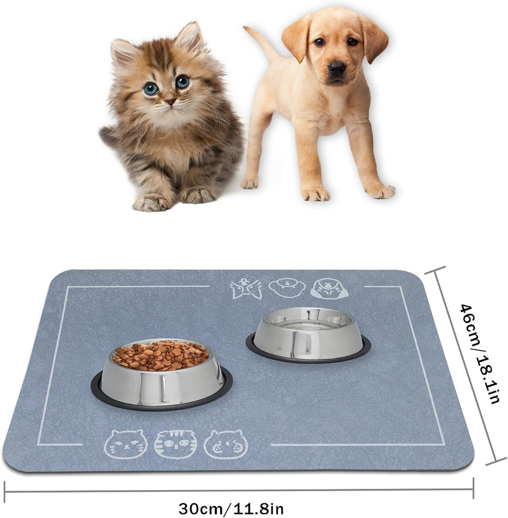 Cat pet food mat - non-slip bottom absorbent quick dry feeding mat for dogs and cats - pet supplies, 11.8"x18.1" beige - view 7
