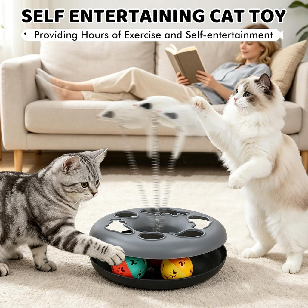 Cat Tunnels for Indoor Cats, 6-in-1 Collapsible Crinkle Play Tunnel | Interactive Roller Track Ball, Cat Enrichment Toy for Kittens Rabbits, Exercise Hide & Seek Tube for Indoor Outdoor Play - view 4