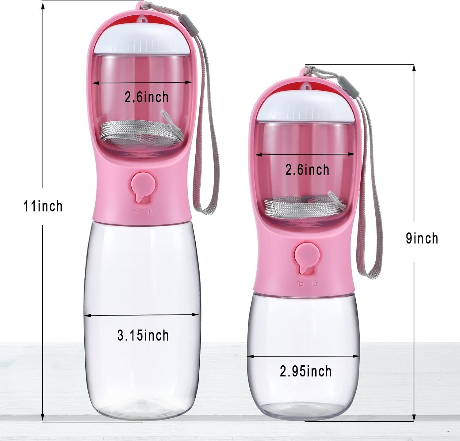 Dog Water Bottle Portable with Food Container & Filter for Travel | Feeding & Hydration | Travel Puppy Water Bowl | Portable Pet Dispenser | Girl Dog Accessories | for Hiking Camping Beach - view 3
