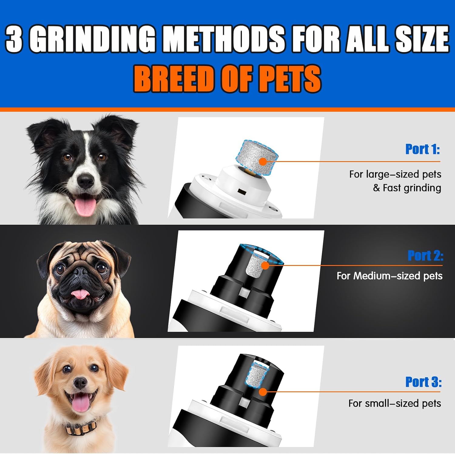 Dog Nail Trimmers with Light, Cat Dog Nail Clippers, Dog Nail Grinder Quiet for Large Medium Small Dogs Paw & Cats Claw, Electric 2-Speed Pet Toenail Grooming Supplies, Gifts for Dog Lovers. - view 4