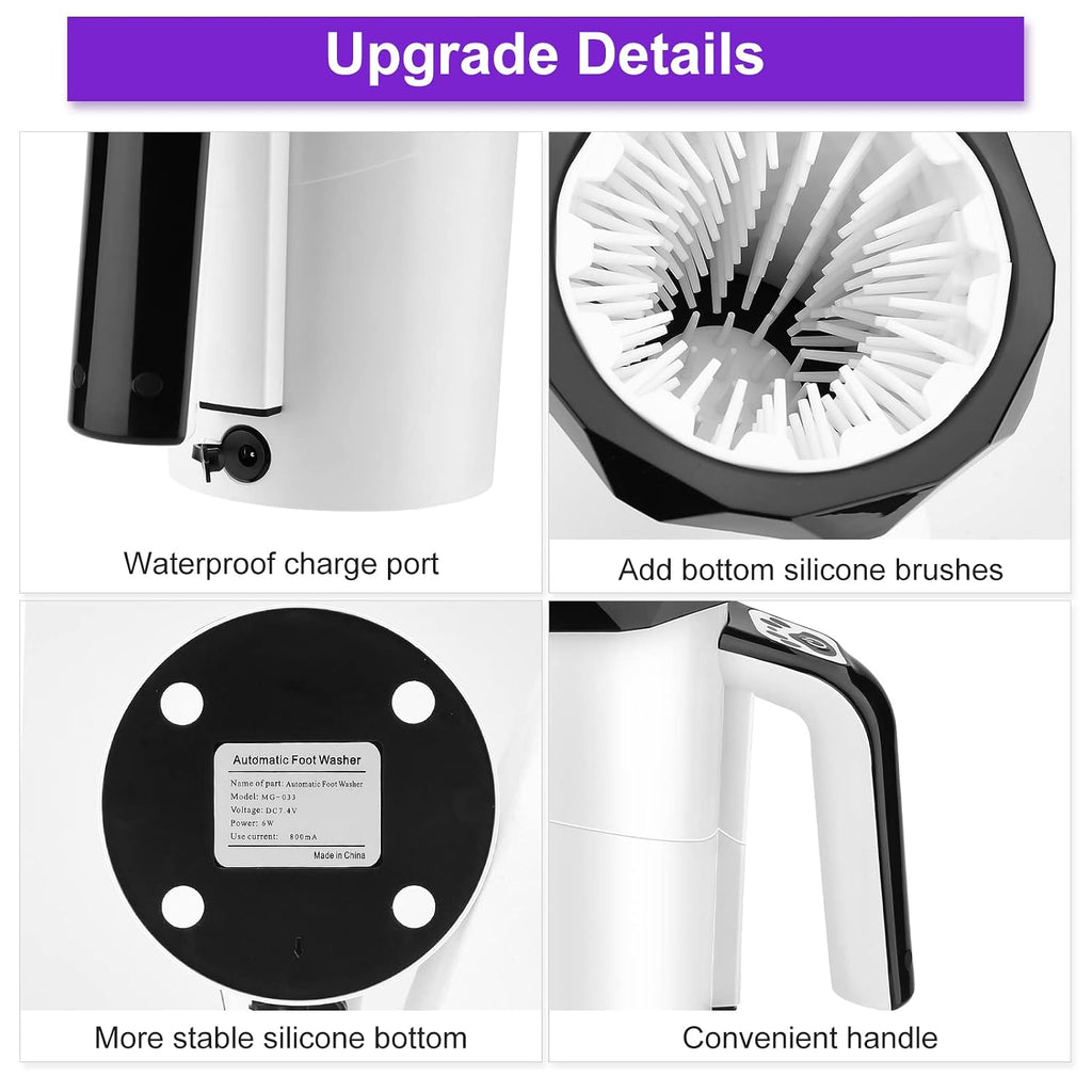Rechargeable Automatic Dog Paw Cleaner, 2 in 1 Portable Dog Paw Washer Cup | Pet Paw Cleaner with Soft Silicone Brush, 7.4V High Power, Dog Foot Washer Suitable for Big Dog/Cat Grooming, Black - view 7
