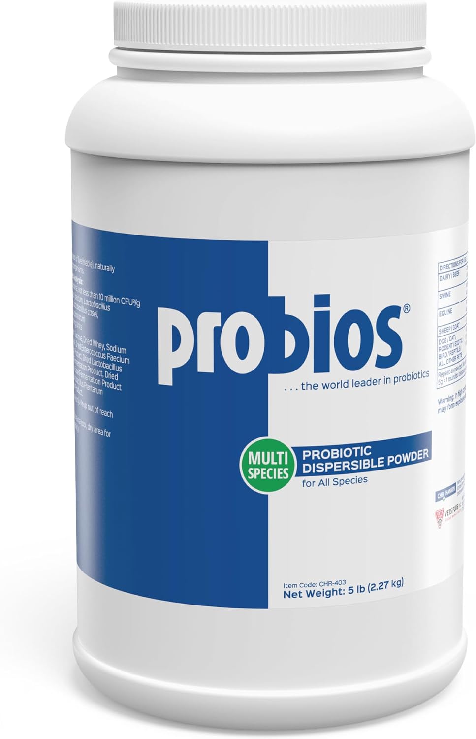 Digestive Support Powder for Pets, 5 lb | For dogs, cats, and horses, Daily probiotic, Digestive and immune support